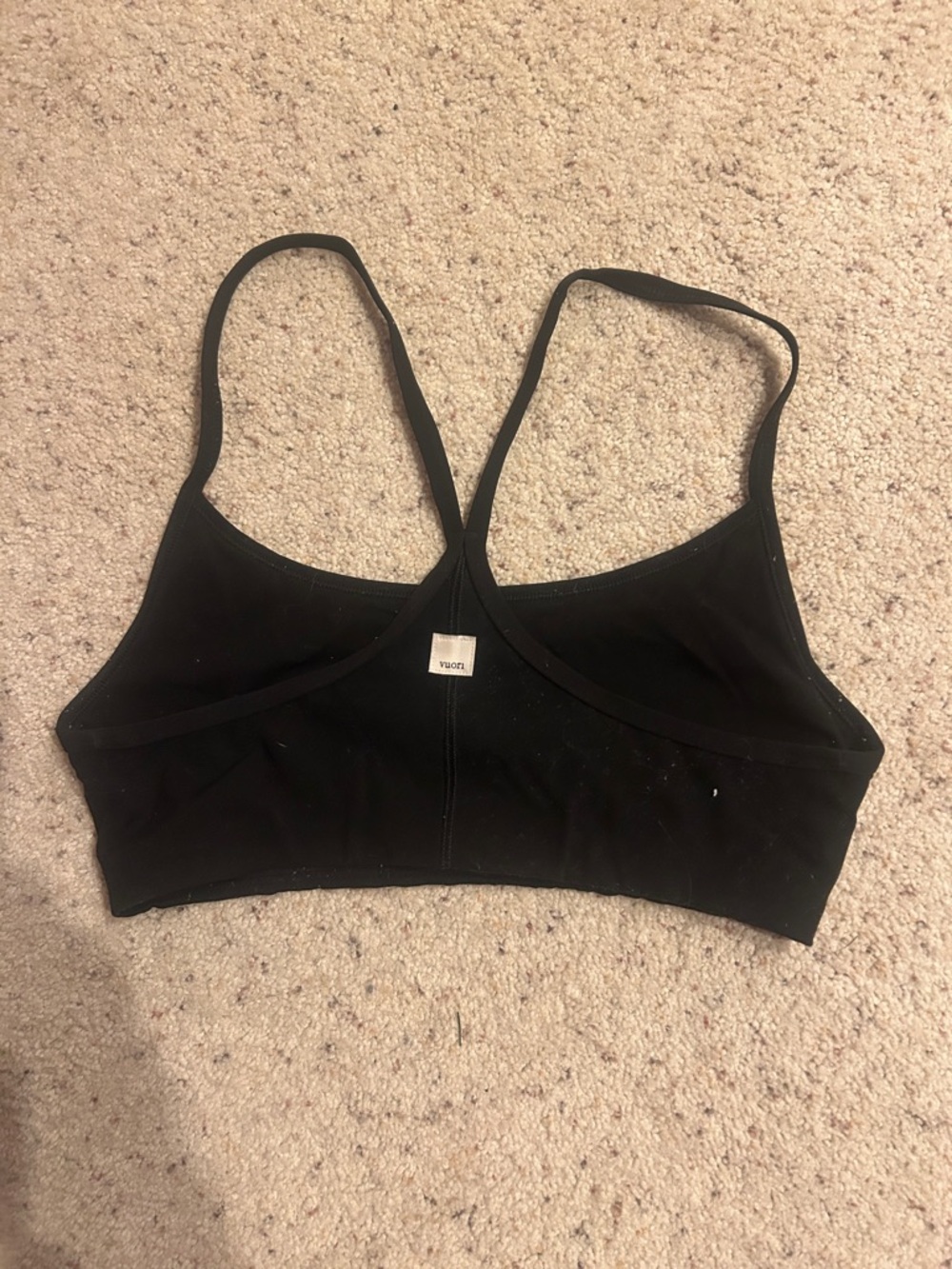 Vuori Black Seamless Bralette - Women's Comfort Sports Bra